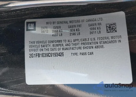 2012 Chevrolet Camaro 1Lt z USA, uszkodzony, nr VIN 2G1FB1E39C9193426